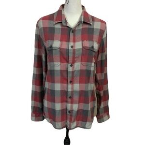 Vans Red, Gray & Cream Plaid Button-Up Shirt